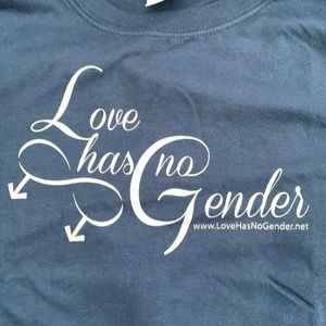 Love Has No Gender XL Navy T-Shirt LGBTQIA+ Pulse - Unisex - NWOT